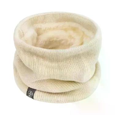 Imagem de Cachecol Feminino De Inverno Em Pelúcia E Lã, Aquecedor De Pescoço, Go