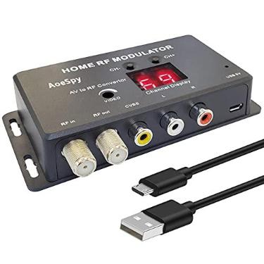 Imagem de Adaptador coaxial RCA modulador RF conversor demodulador UHF com antena (ANT) entrada/saída e interruptor de canal para Roku Fire Stick PS3 PS4 PS5 caixa de cabo HD digital AV composto de vídeo para