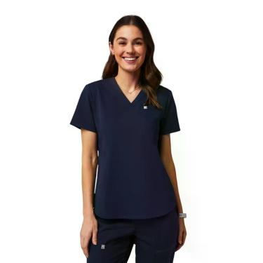 Imagem de Blusa de Uniforme Fabletics Vital 1 Bolso - Tamanho S - Azul Marinho