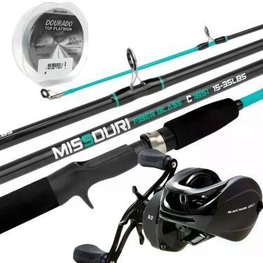 Imagem de Kit De Pesca Carretilha Black + Vara 1,65 mts 30 Libras - Maruri, Esqu