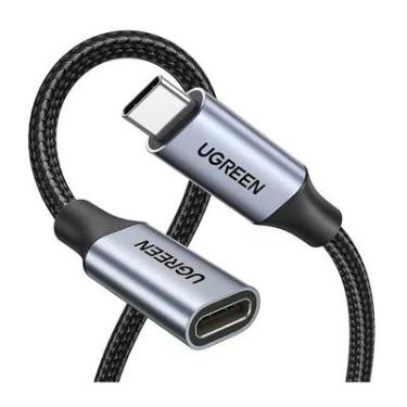Imagem de Cabo Extensor USB-C 3.1 Ugreen Gen2, Macho Para Fêmea, 10GB/s, 1M, Preto