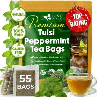 Imagem de Chá de Ervas FRESHDRINKUS Tulsi e Hortelã-Pimenta 55 Sachês