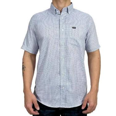 Imagem de Camisa Social Manga Curta Xadrez Mini Dawson, Branco, XG