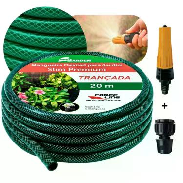 Imagem de Mangueira de Jardim Trançada 3/8" 1,5mm 60 PSI 20m Verde com Engate e 
