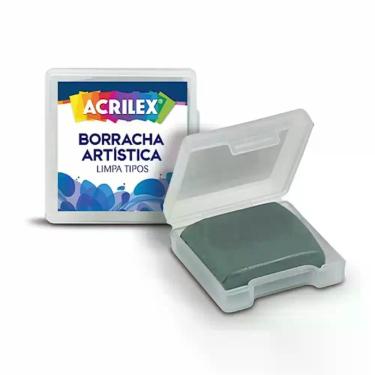Imagem de Borracha Artística Maleável Acrilex Limpa Tipos com Caixinha Plástica Protetora para Desenho