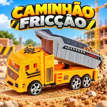 Imagem de Caminhão Fricção Construção Pullback Brinquedo Realista Carrinho - PAN