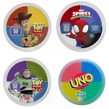 Imagem de Massinha Infantil Air Clay Kit Stica e Pula 4 Unidades 20g Modelar e Pular Doce Brinquedo