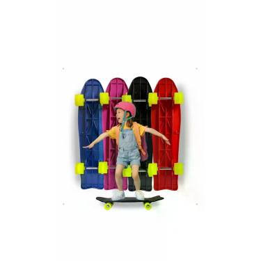 Imagem de Skate Infantil Criança Seguro Iniciante Brinquedo Comp Preto - Congrat