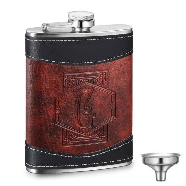 Imagem de Cantil de Couro Baderke 237 ml Preto/Marrom  G