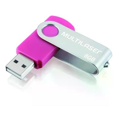 Imagem de Pendrive Multilaser Twist Rosa 8Gb