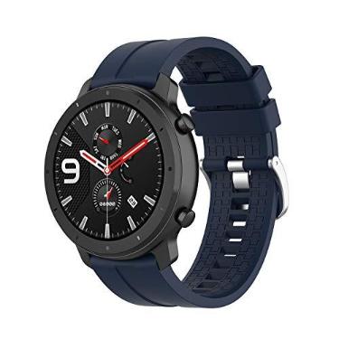 Imagem de Pulseiras NSmart compatíveis com Amazfit GTR 47MM / GTR 2 / GTR 2e / GTR 3 / GTR 4 (Azul Petróleo Hw)