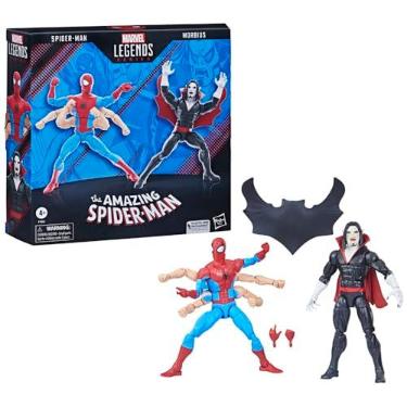 Imagem de Bonecos colecionáveis do Homem-Aranha vs Morbius, da série Legends da Marvel, 15 cm, 3 acessórios