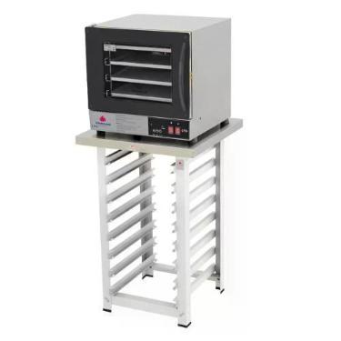 Imagem de Kit - Forno Turbo Elétrico Fast Oven PRP-004 Plus 127V Preto + Bancada