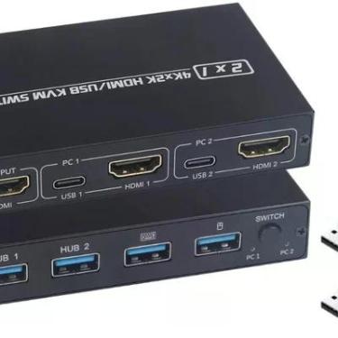 Imagem de Chaveador Kvm Switch 2x1 Hub HDMI Usb 3.0 Com Suporte 4k