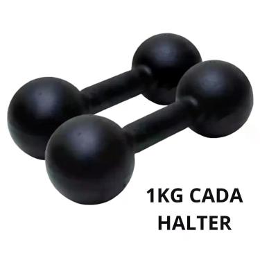 Imagem de Par de Halter Bola Pintado 1kg Peso Academia Musculação - FERDUOR