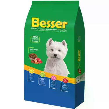 Imagem de Ração Seca Besser Natural Premium para Cães Adultos Raças Pequenas e M