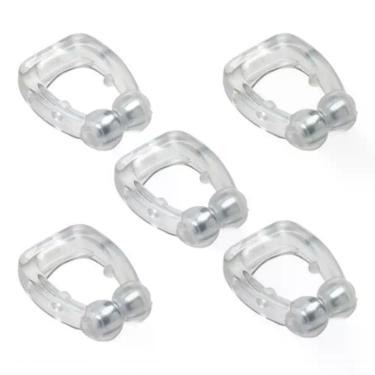 Imagem de Kit 5 Clipes Nasais Magnéticos anti-ronco com Dilatador Nasal Lavável Atóxico Ajustável para Respiração Silenciosa 5