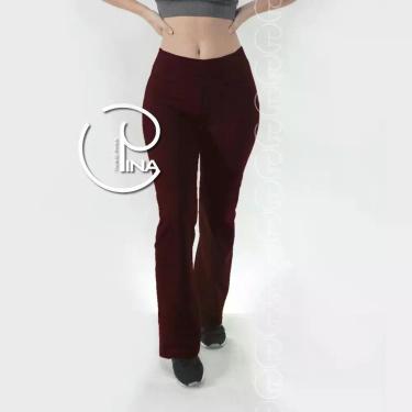 Imagem de Legging Bailarina Flare Boca de Sino Poliamida PINA, M, Bordô