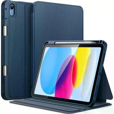 Imagem de Capa para Tablet Compatível com Ipadd A16 11a e 10a Geração com Porta-Pencil e Suporte Preto A3354 A3355 A3356 A2696