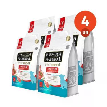 Imagem de Kit 4 Ração Fórmula Natural Fresh Meat Sensitive Cães Porte Mini e Peq