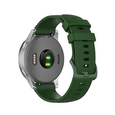 Imagem de DFAMIN Pulseira de relógio para Garmin Venu Vivoactive 3 Strap 18 20 22mm Pulseira de relógio de silicone Vivoactive4 4S Forerunner245 (Cor: Verde Exército, Tamanho: 18mm Vivoactive 4S)