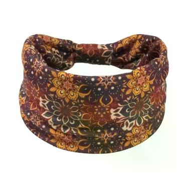 Imagem de Bandana Boho Mandala para Mulher - Faixa de Cabelo Elástica e Absorven