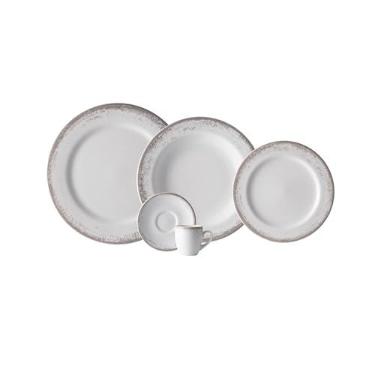 Imagem de Serviço de Jantar e Café 30 Peças em Porcelana, Decoração Névoa Cinza, Porcelana Schmidt