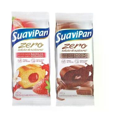 Imagem de 2 Bolinho de Baunilha/Chocolate Recheado 12 un 40g Suavipan