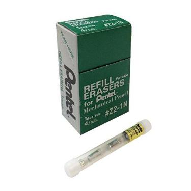 Imagem de Pentel Recarga de borracha para lapiseiras, brancas, 12 tubos, 4 borrachas por tubo (Z2-1N), Branco