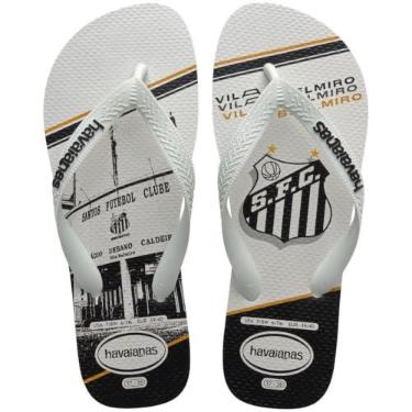Imagem de Chinelo Havaianas Top Times Santos Unissex (Branco, BR, Adulto, Faixa Numérico, M, 43, 44)