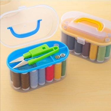 Imagem de Kit de Costura Mini Maleta Viagem Estojo Agulha Linha - Art House