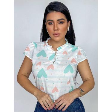 Imagem de Blusa Social Feminina em Crepe Estampada - Maria Li Modas, Verde, GG