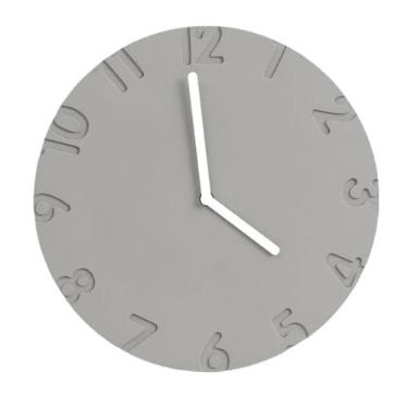 Imagem de Relógio de parede Relógio de parede redondo com design moderno e minimalista, funcionamento silencioso alimentado por bateria para decoração de casa(Gray)