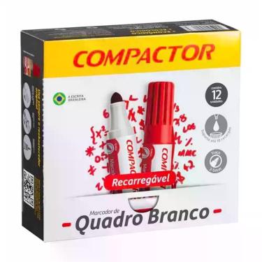 Imagem de Pincel Quadro Branco QB Recarregavel Vermelho - Compactor