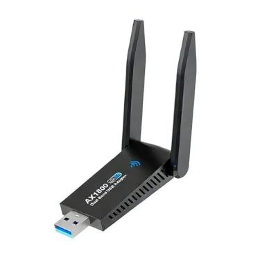 Imagem de Adaptador WiFi de 1800 Mbps para PC de mesa - Adaptador USB WiFi 6 com duas antenas de alto ganho de 5dBi, banda dupla de 2,4 GHz/5 GHz para laptop, compatível com Windows 11/10/8/7 - AX1830