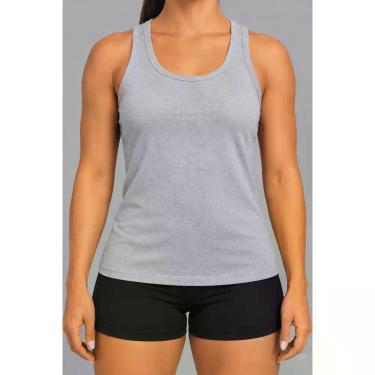 Imagem de Regata Canelada Feminina Básica Fitness Academia Casual Confortável - 
