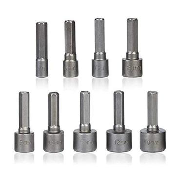 Imagem de Kit Jogo de pontas Bits Soquete Canhão Parafusadeira 5mm -13mm - 09pçs