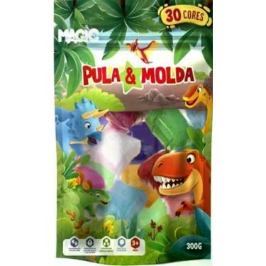 Imagem de Massa pula e molda 300gm 30 cores dino - Ciranda cultural magic kids, 