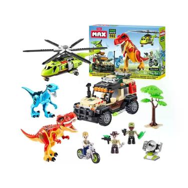 Imagem de Blocos de Montar Max Dino Adventure Dino Hunt - Candide 592 Peças