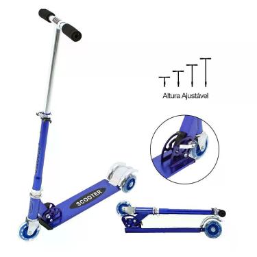 Imagem de Patinete Scooter Infantil Azul de Alumínio - Dm Toys