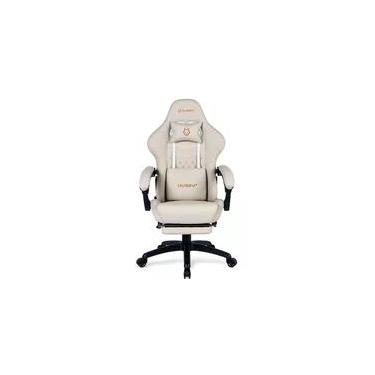 Imagem de Cadeira Gamer Husky Tempest 700, Até 145kg, Almofadas, Reclinável 150º, PU, Descanso para Pés, Branca - HCG700BR