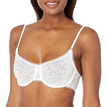 Imagem de Maidenform Sutiã feminino de renda elástica com aro, Branco, 40D