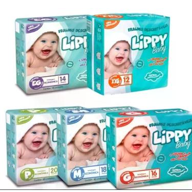 Imagem de Kit 2 Pacotes de  Fralda Infantil Lippy Baby   Direto da Fabrica, G