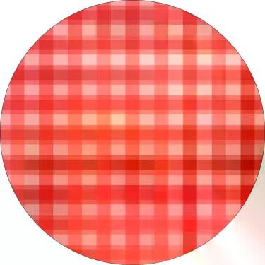 Imagem de Painel De Festa Redondo 1,50x1,50 - Camadas de Xadrez Vermelho 031 - V
