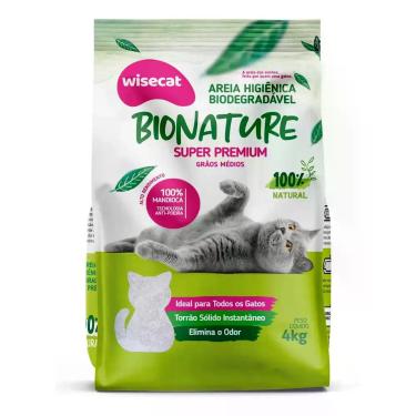 Imagem de Areia Granulada Mandioca Bionature Tradicional Wisecat 4kg Peso:4,0kg,
