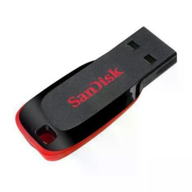 Imagem de Pendrive Sandisk Cruzer Blade Z50 SDCZ50-64G - 64GB - Preto e Vermelho