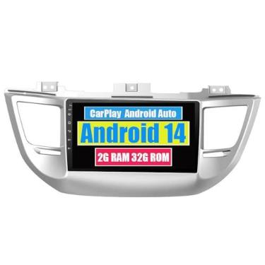 Imagem de RoverOne Central Multimídia para Hyundai Tucson IX35 2015 2016 2017 2018 com CarPlay Android Auto Navegação GPS Bluetooth Radio Estéreo WiFi
