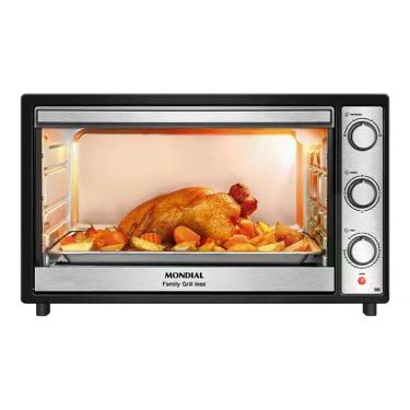 Imagem de Forno Elétrico 60 Litros Mondial Family Grill Inox, Preto, 110V