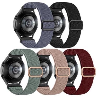 Imagem de Lerobo Pacote com 5 pulseiras elásticas compatíveis com Samsung Galaxy Watch 7 6 5 4 FE de 40 mm, 44 mm e 45 mm/Watch 6 4 Classic 4 de 42 mm, 46 mm, 43 mm e 47 mm/Active de 2,20 mm, pulseira elástica