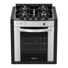 Fogao A Gas De Embutir Gaudi Prisma Vitreo Bl 4q Inox Gas Glp